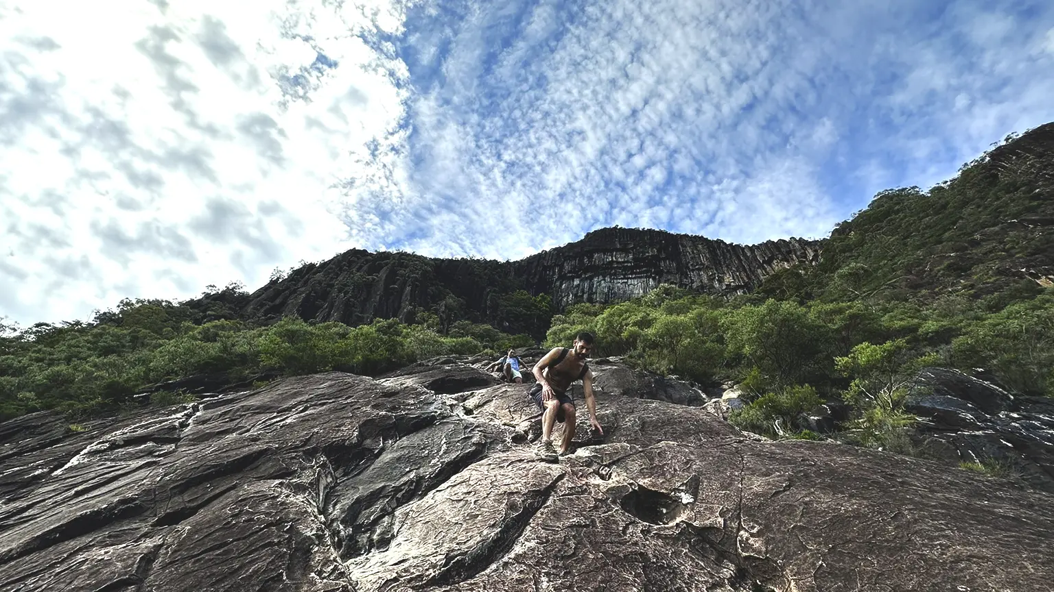 Climbing down mt Beerwah